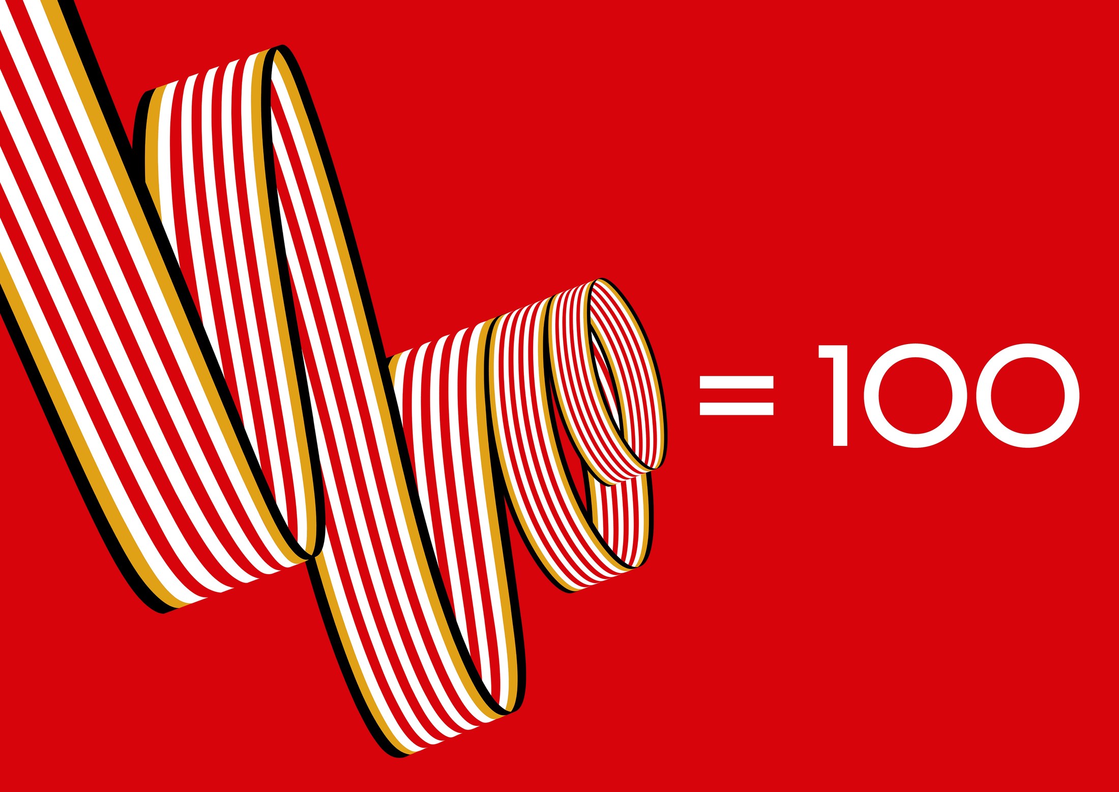 UEV Centenary &mdash; The ribbon writes 100